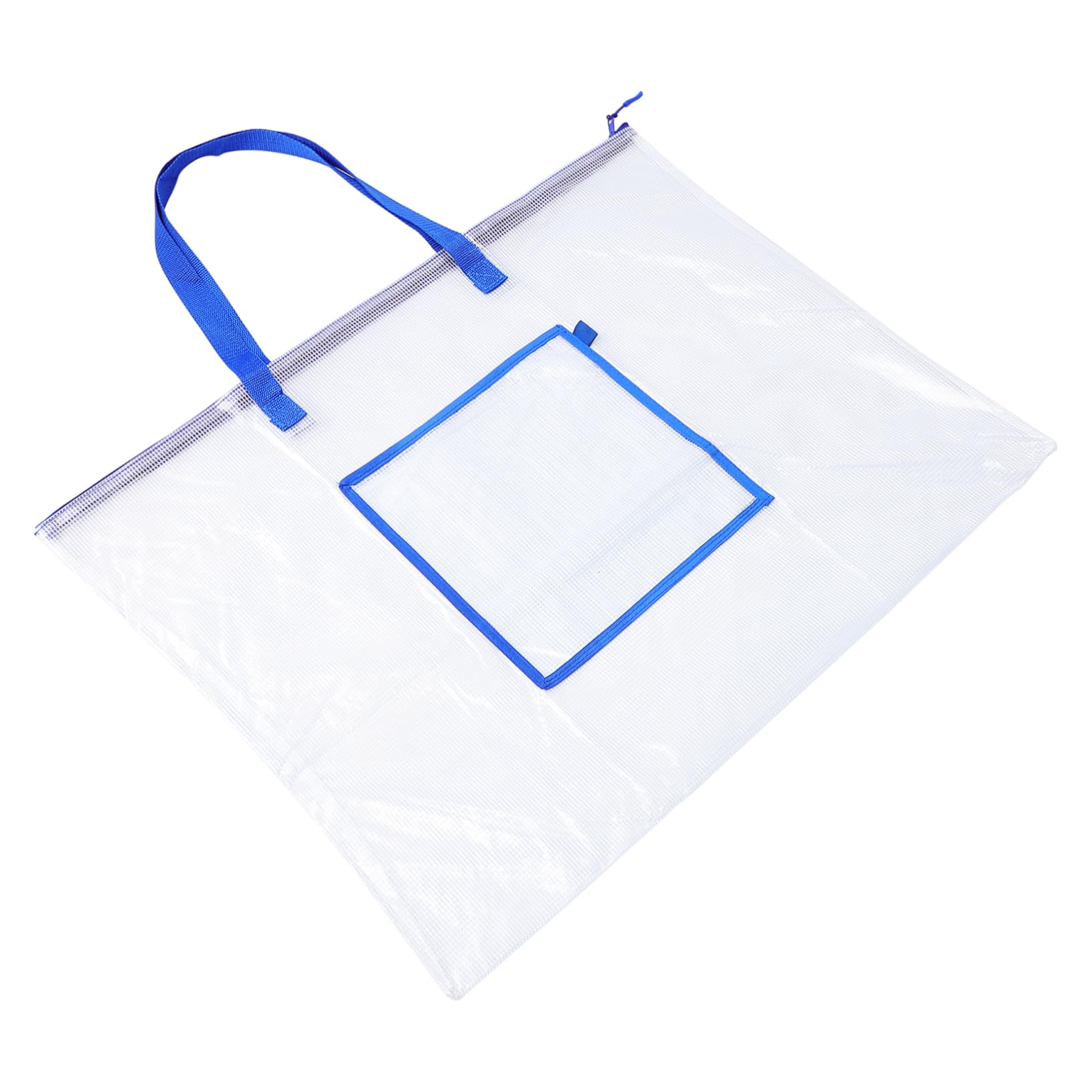 Housoutil Large Pvc Bag for Art Supplies Heavy Duty Poster Board Holder Zipper Handle