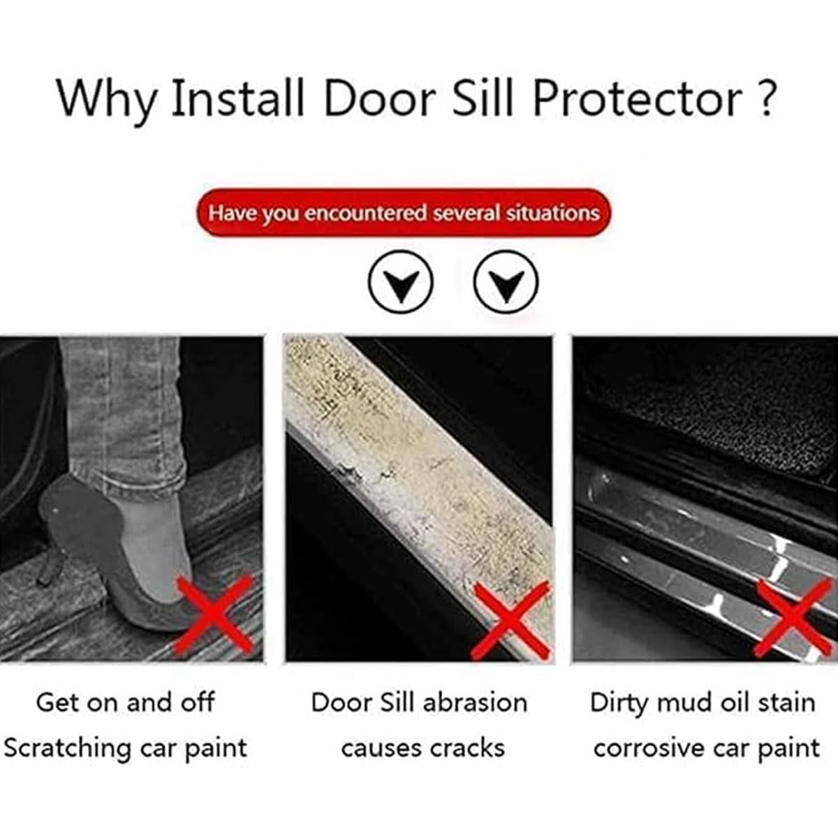 4 Piezas Protectores Umbral Puerta Coche para Subaru Crosstrek 2025 2024 2023, Material de Acero Inoxidable Decoración para Estribos Protector Coche,B/Silver
