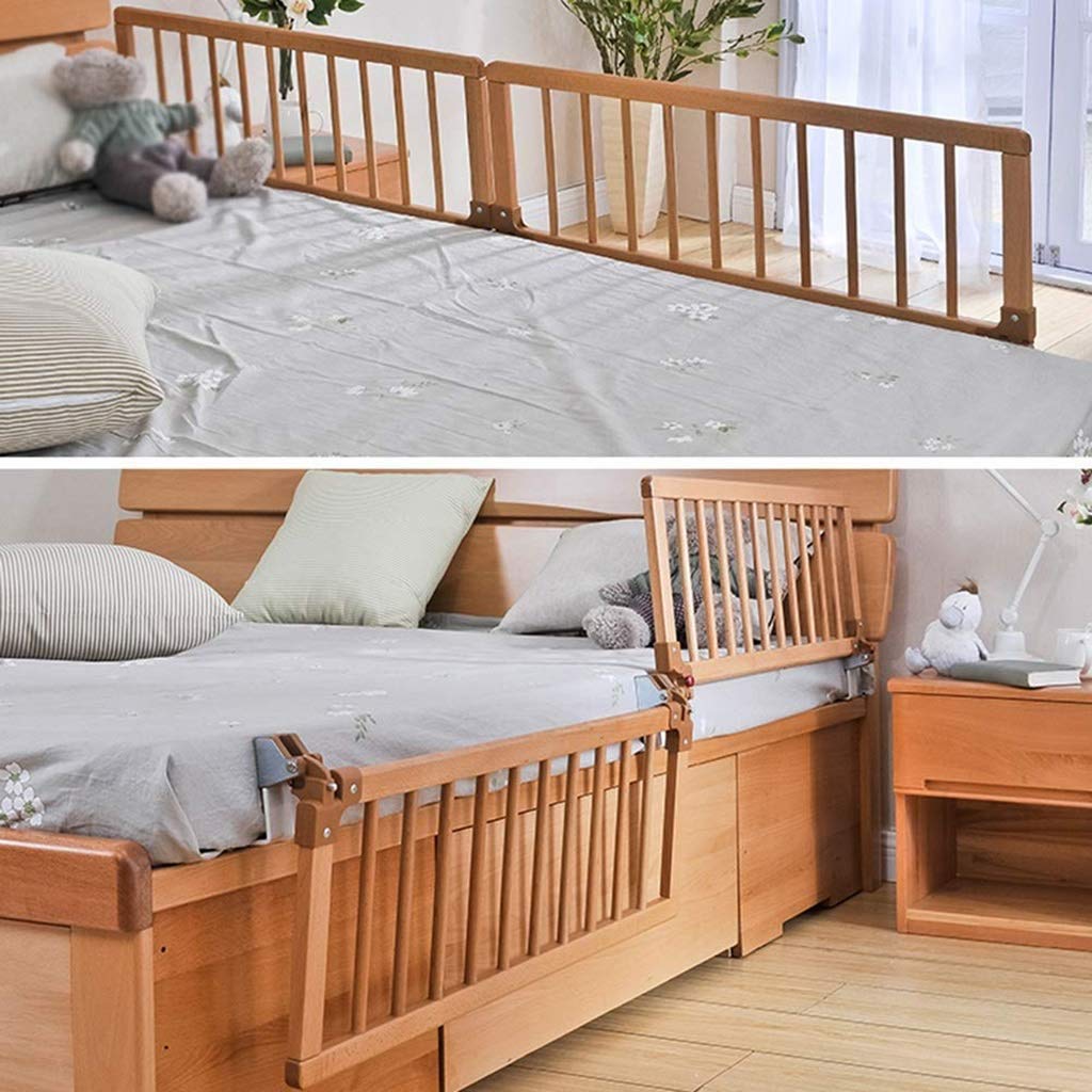 Barandillas de Cama para Personas Mayores de Madera de Haya Plegables, barandilla de Seguridad Universal para Adultos, para Camas empotradas con láminas (tamaño: 105 x 32 cm)