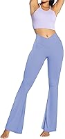 Vista 65 de Sunzel - Leggings acampanados para mujer, con control de abdomen, cintura cruzada y pierna ancha