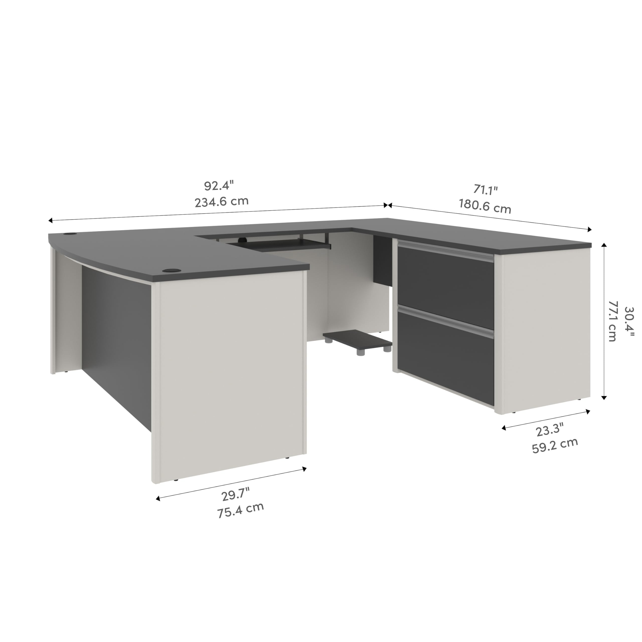 Amazon.com: BESTAR Connexion U-Shaped Executive Desk with