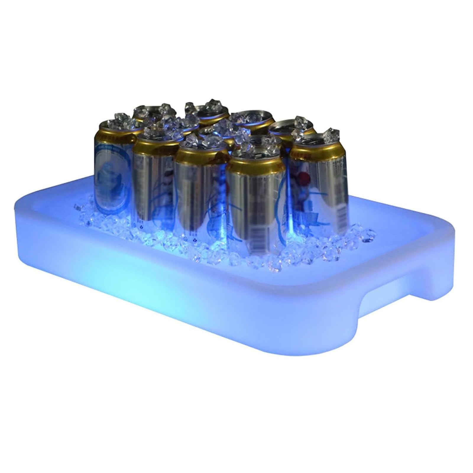 Round Rechargeable Glowing Snacks Tray, 16 Color LED Glow Tray with Remote Control and 4 Gradient Modes, Polyethylene Material and Waterproof Wick, for Party, Nightclubs, KTV, Wedding