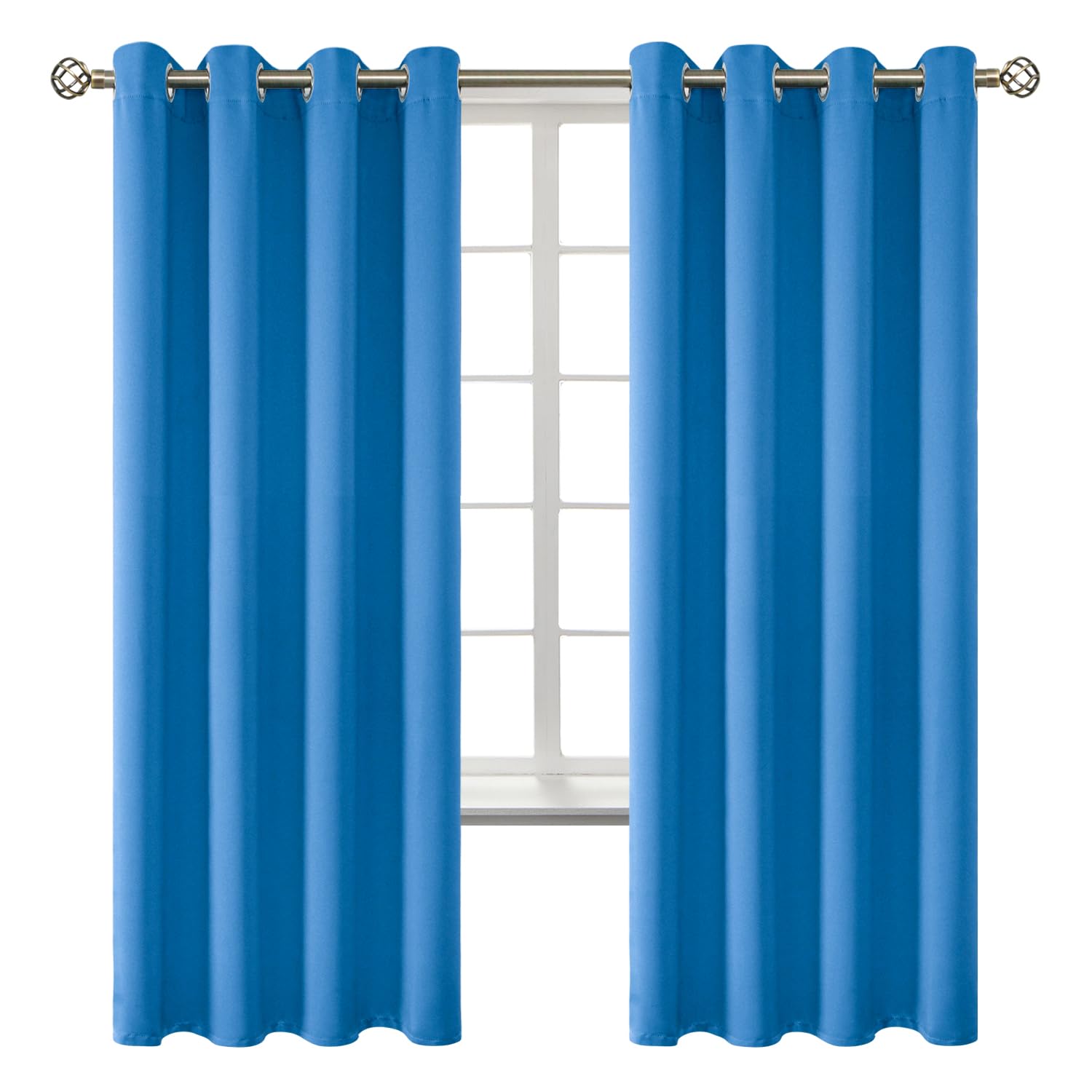 BGment Classic Blue Blackout Curtains for Bedroom 72 Inch Long - 2 Panels