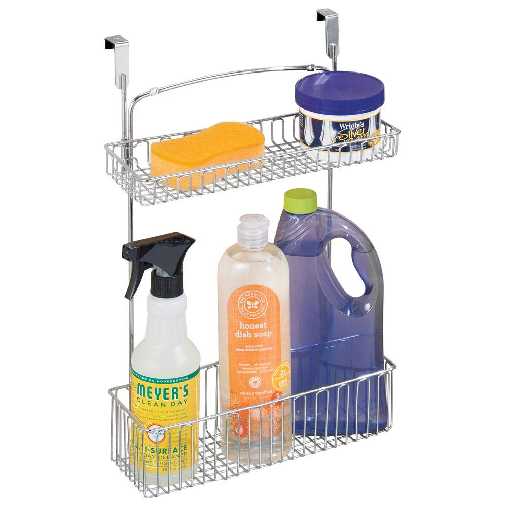 mDesign Metal Farmhouse Over Cabinet Kitchen Storage Organizer Holder or Basket - Hang Over ...