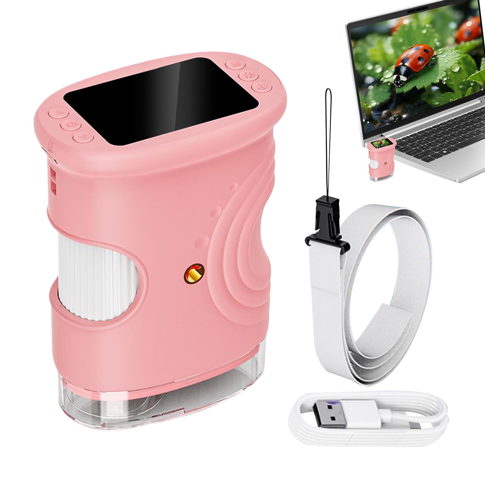 Microscopio per Bambini Giocattoli Scientifici Educativi Ricaricabili 1000X | Microscopio Digitale Portatile Con Schermo Da 5 Cm Per Bambini Ragazze Ragazzi Casa Scuola Laboratorio Natura