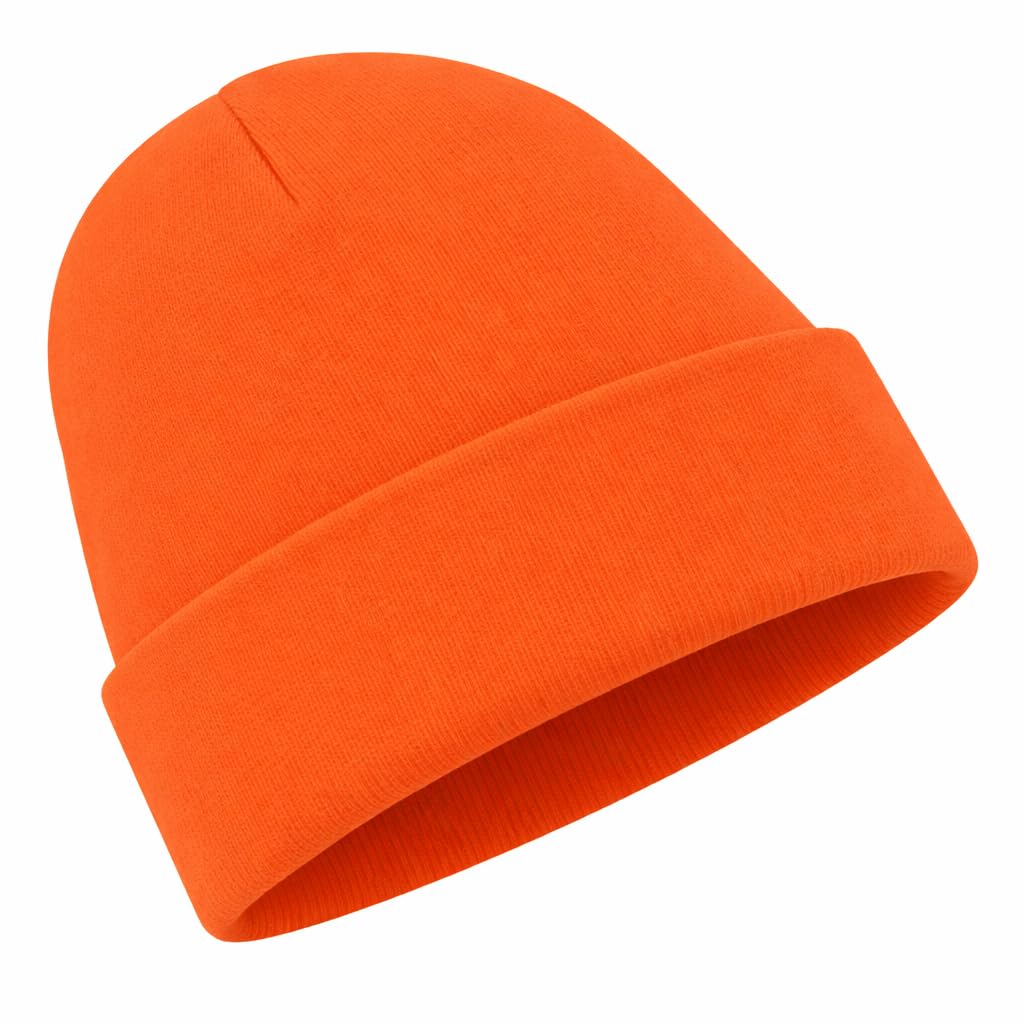 Ws Accessories Unisex Infant Neon Orange Cotton Baby Beanie Hat (Neon Orange)
