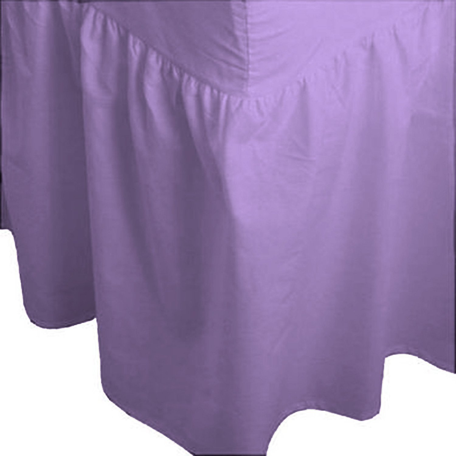 EGYPTO Valance Sheet Frilled 100% Combed Polycotton - FIT OVER MATTRESS, Lilac, Double Bed