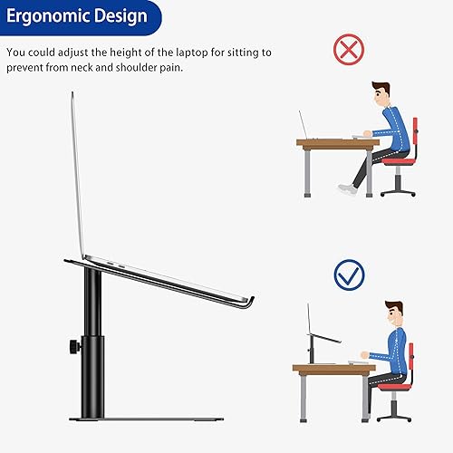 Miniatura 6 de Besign LSX3 - Soporte de aluminio para laptop soporte ergonómico ajustable soporte elevador para computadora compatible con Air Pro Dell HP Lenovo