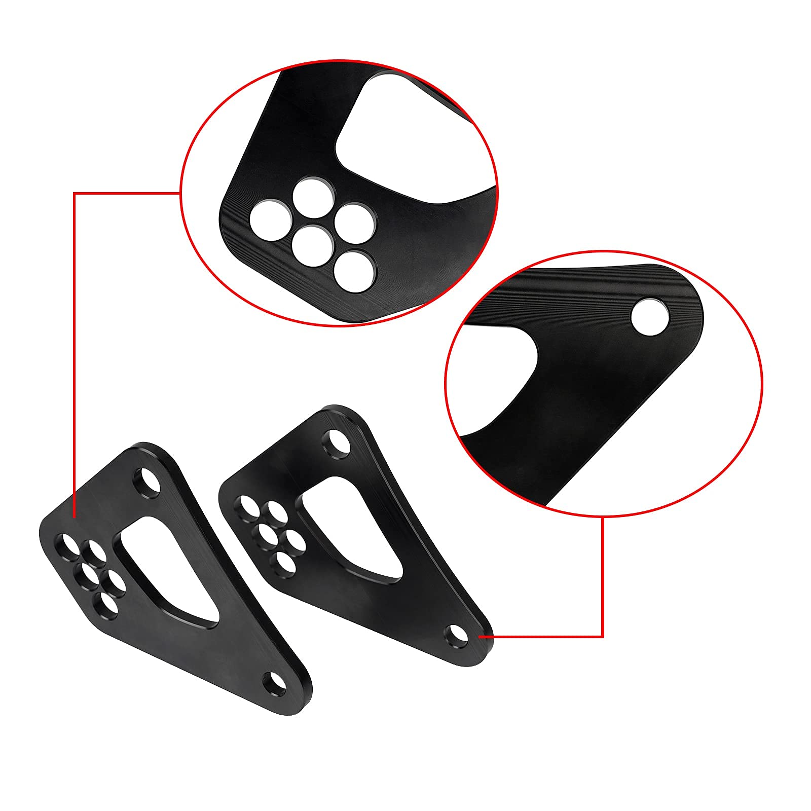 CNC T6 7075 Aluminium Liaison Lien d'abaissement pour GSX-R 600 750 1000 GSXR600 GSXR750 GSXR1000 L0/L1/L2/L3/L4/L5 2011-203 Accessoires de Moto (Noir)