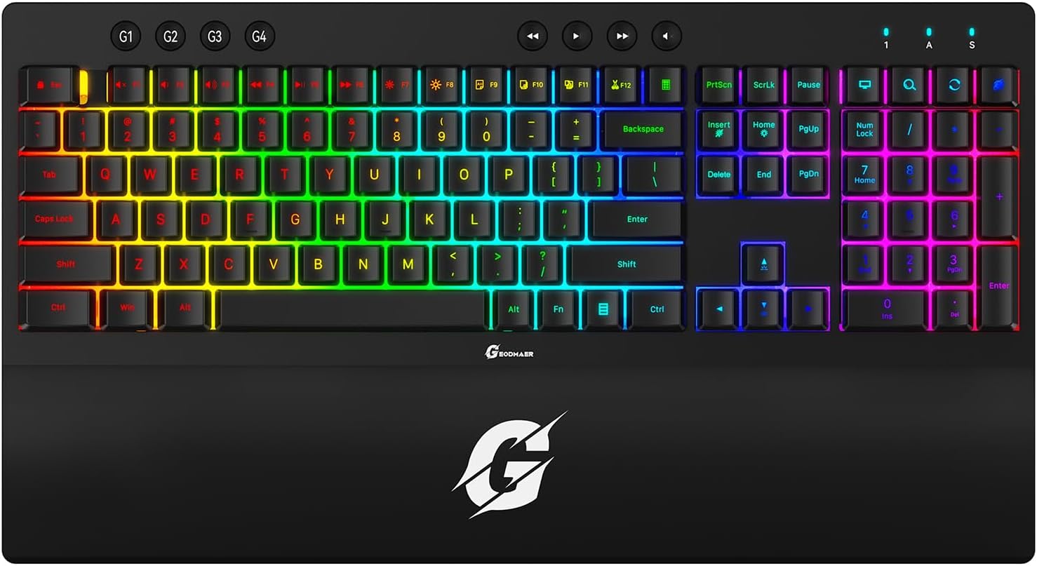 Amazon.com: GEODMAER GR3 Wireless Gaming Keyboard: Low-Profile Keys ...