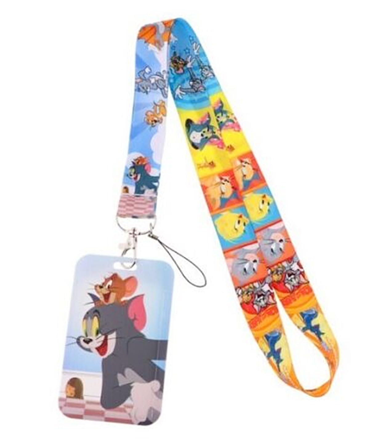 TCB CreationsTom Cat and Jerry Mouse Characters with ID Holder Lanyard Keychain