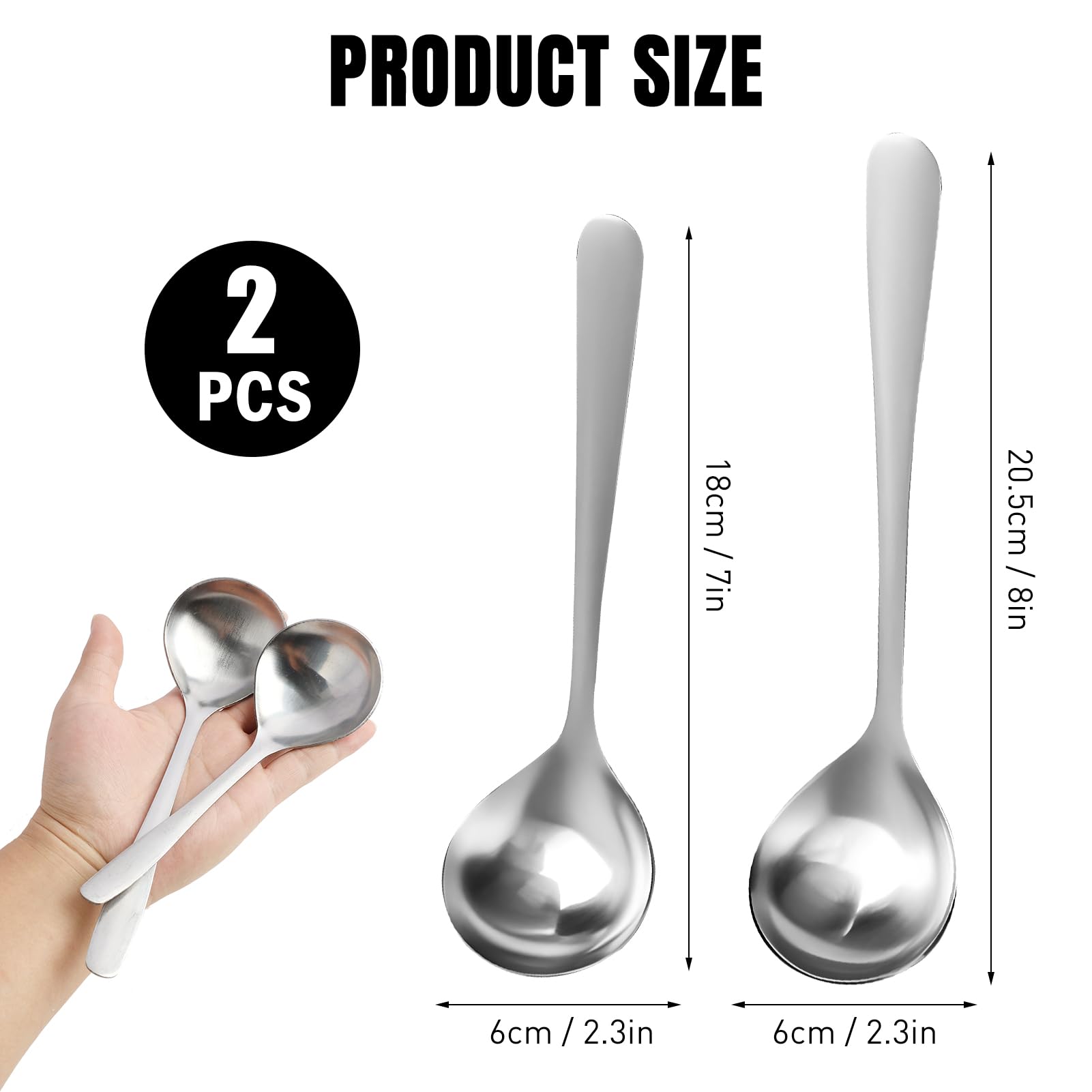 Utensili Per La Cucina Set 2 Mestoli Acciaio Inox 304 MBBITL - Oro Per Cucina E Salsa Set