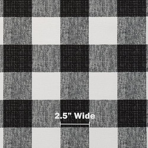 RSH Décor Indoor Outdoor Tufted Cushion for Wicker Loveseat Settee Bench Black Buffalo Plaid Large 44