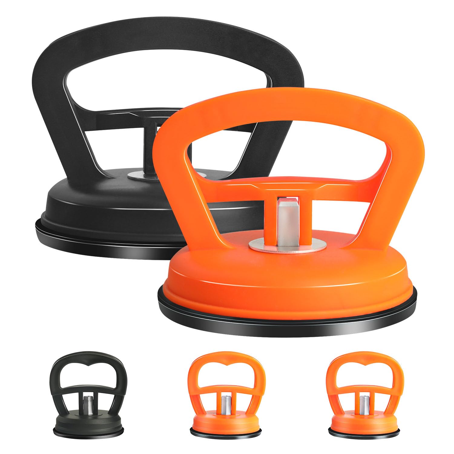 Dent Puller, 5 Pack Dent Remover Tool for Car, Different Size of Suction Car Dent Puller, Dent Puller Kit for Car, Glass, Screen, Tiles, Objects Moving, Close The Room Windows(Orange and Black)
