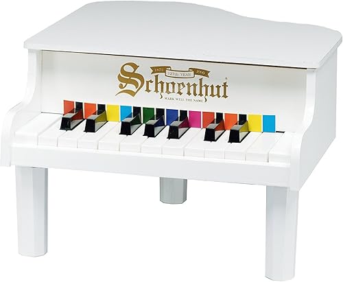 Schoenhut Mini Piano de Grand - 18 teclas Mini teclado Piano - Instrumentos musicales para niños que promueve la coordinación mano-ojo - Teclado de