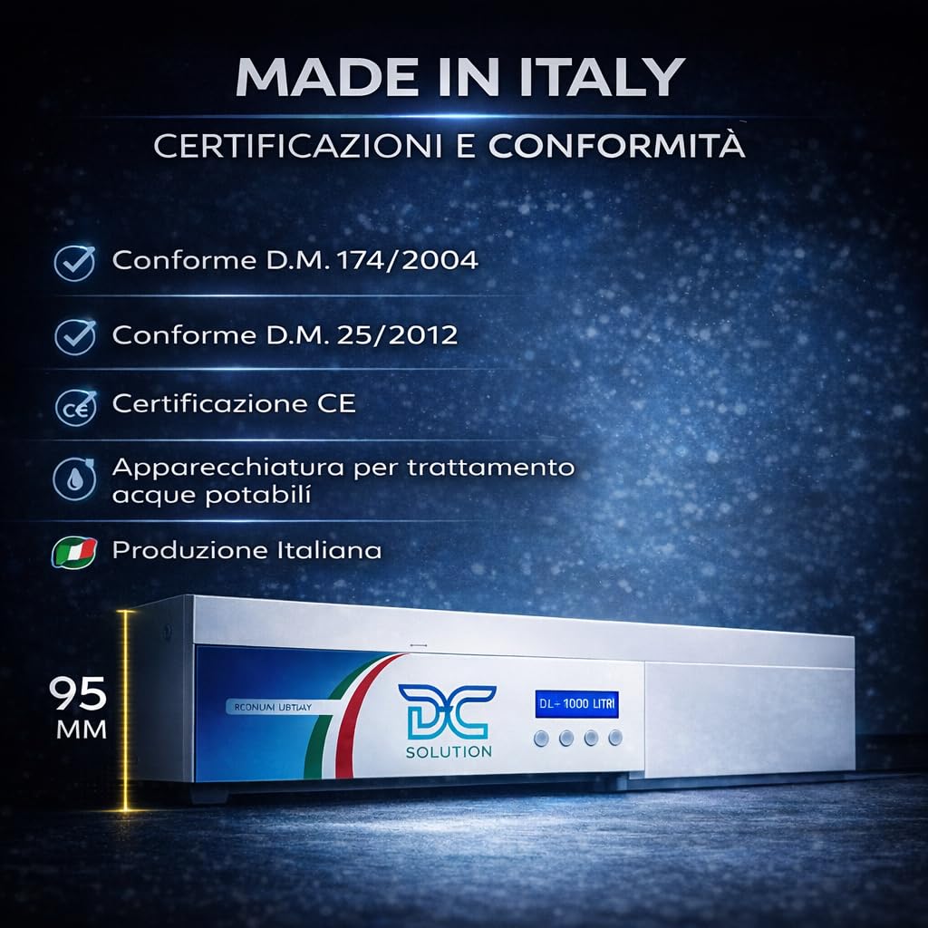 DC OSMO ELITE 100 – Depuratore Acqua a Osmosi Inversa 100 L/h con Display LCD – Sistema Premium Sotto Zoccolo Made in Italy