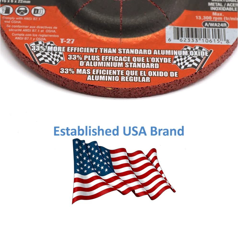 5-PK Pearl Abrasive DCRED45H Depressed Center Grinding Wheel