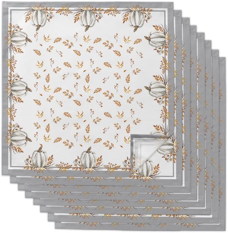 Fall Leaves Retro Cloth Napkins Set Festive Banquet Wedding Decor Tea Towel Kitchen Dinner Table(8pcs)