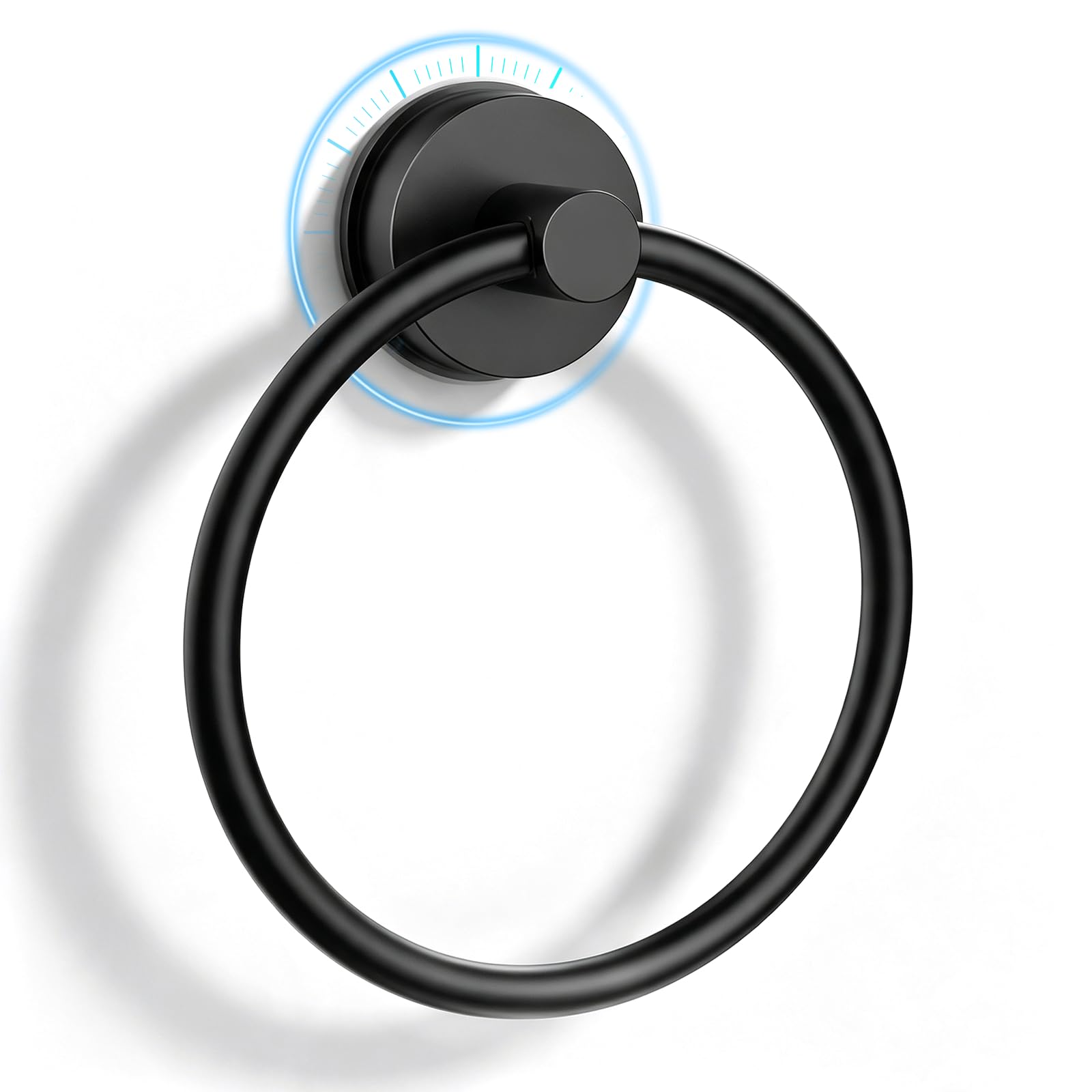 SetSail Suction Cup Towel Holder,Vacuum Towel Ring,Matte Black