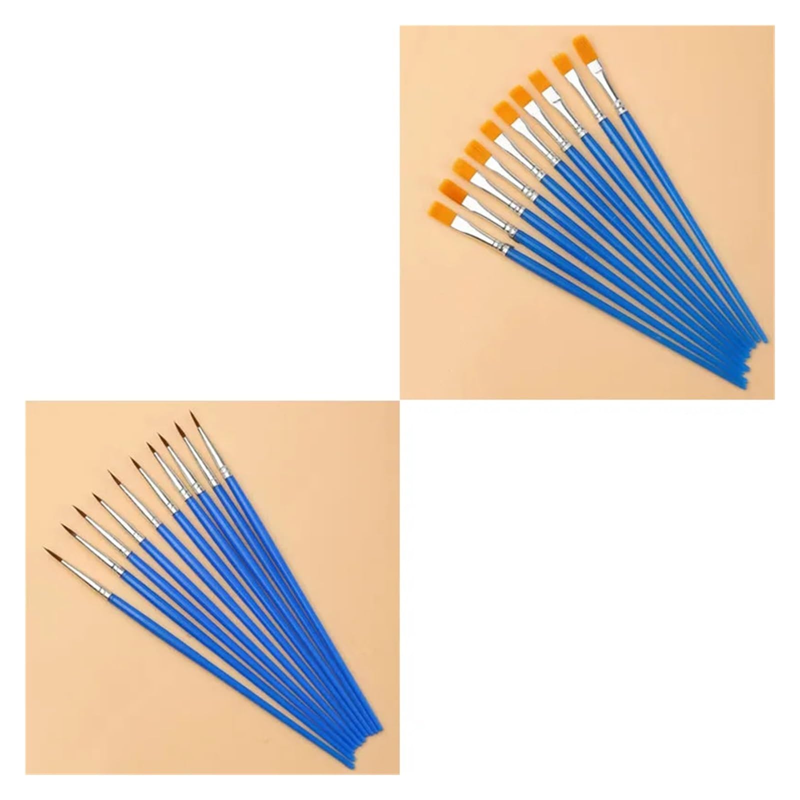10/20/40PCS Paint Brushes Set Acrylic With Flat Round Pointed Craft Watercolor Oil Painting Supplies(20pcs-mix)