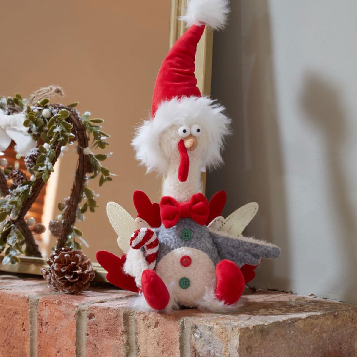 Smart Garden Seasonal Plush Decor- Giblet George, Red Cream Grey, 36cm