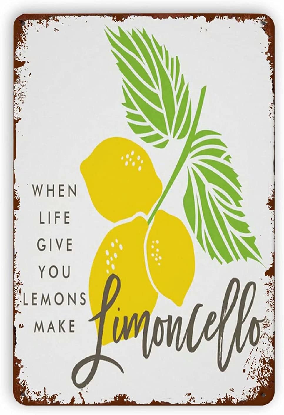Yunking Women's Tin Signs For Lemon When Life Gives You Lemons Make Limoncello Wall Panel Retro Art Decor For Home Bedroom Bar Cafe Farm 8X12 Inch