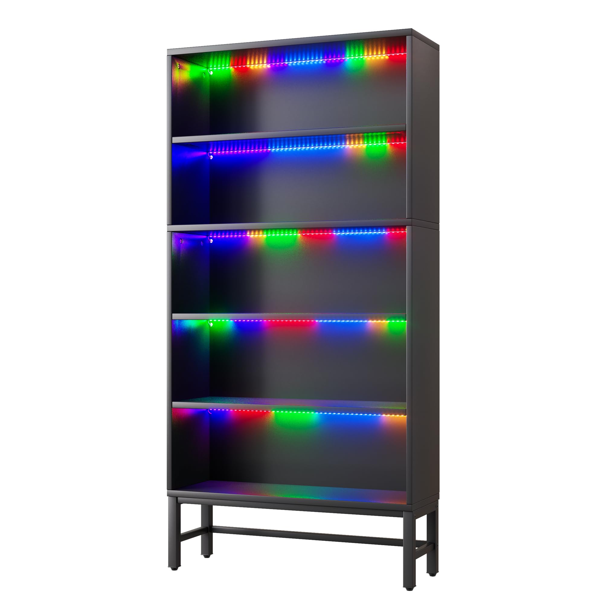 Vetrinetta Espositiva Mobile vetrina con illuminazione a LED Armadio da Collezione a 5 Strati Moderna Mobile Vetrina Vetrina Soggiorno per Statuette, Salotto, Bar,Camera da letto e Ufficio 90*30*178CM