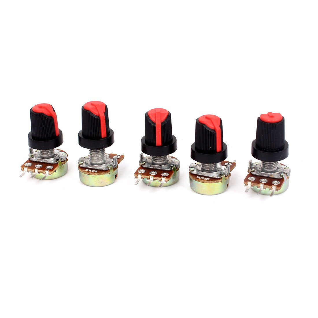 Composants consommateurs d'énergie 5 pièces B250K Résistances Variables Ohm 3 Bornes Bouton Rotatif Audio B Type Potentiomètres Potentiomètre Pot