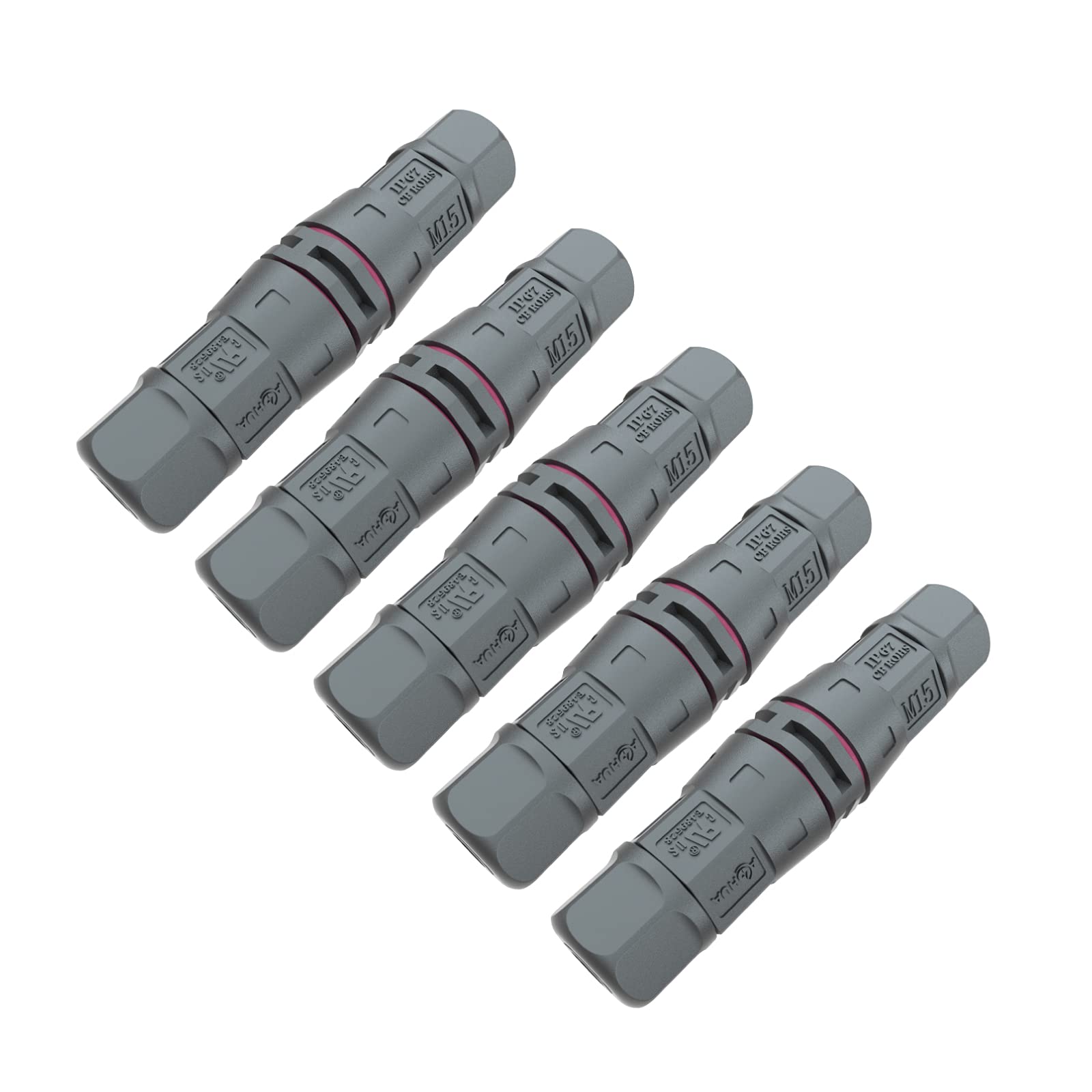 AOHUA M15 Waterproof Connector IP68 Outdoor Electrical Junction Box for 3-pin Cables Ø 4.5-7.5mm UL Certification