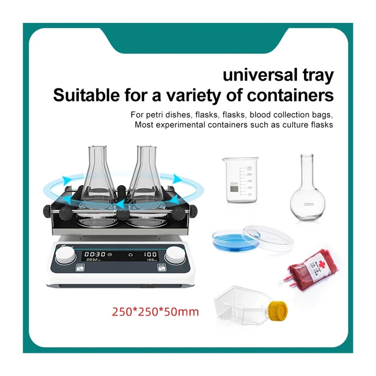 Agitatore orbitale da laboratorio a velocità regolabile con LCD, oscillatore multiuso, orizzontale a variabile per laboratori, ricerca(LS-40Pro)