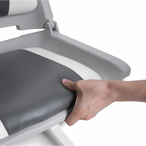Miniatura 6 de Asiento deportivo prémium para barcos de pesca, color gris y blanco