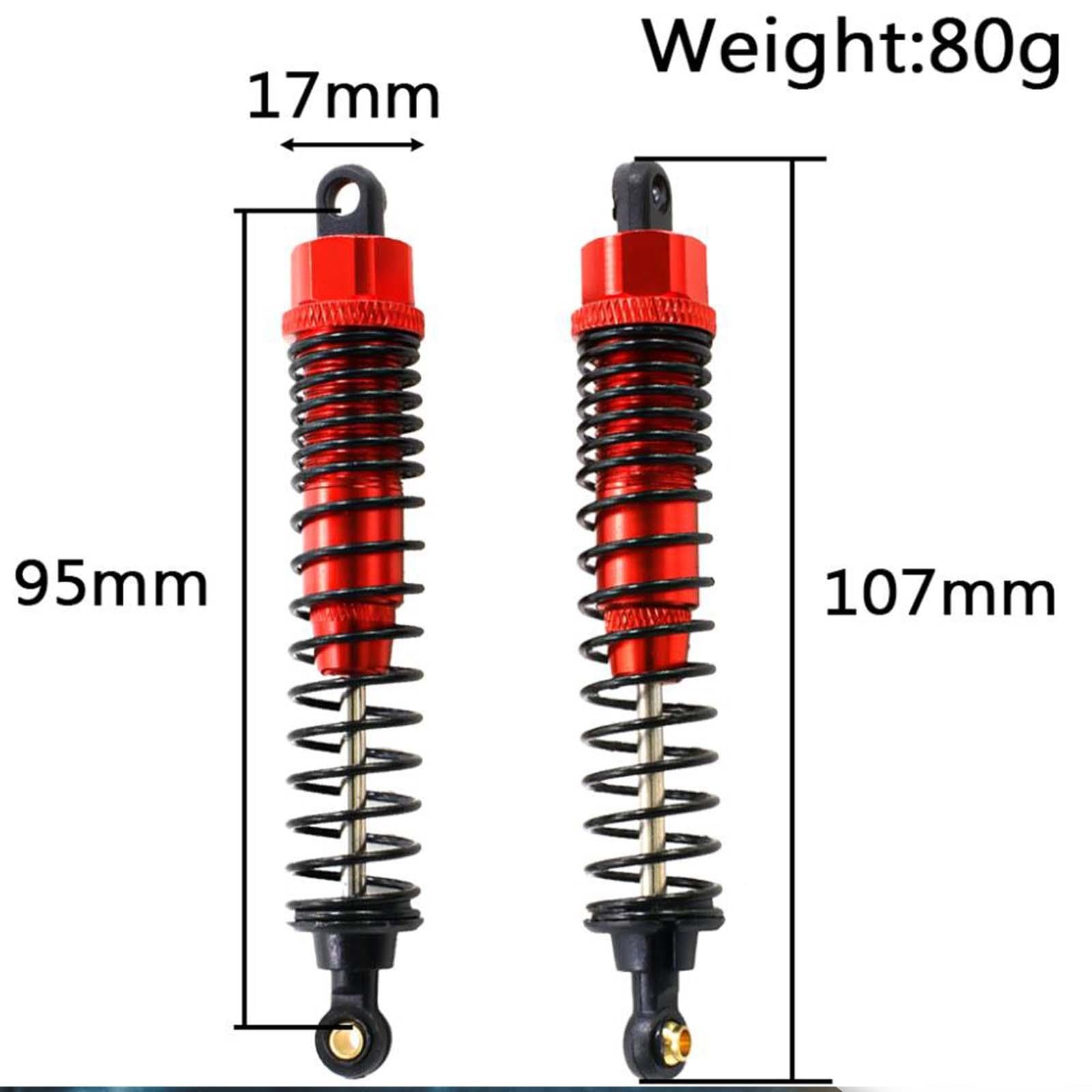 Replacement Metal Spring for 108004 1:10 RC Car Shock Absorber Parts, red
