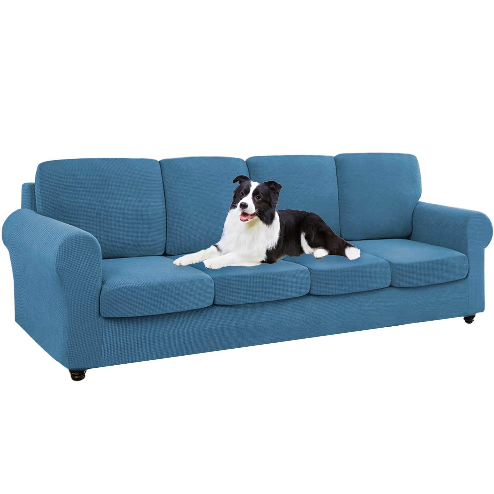 SYLC Ektorp Sofa Cover with Seat Cushions Covers and Backrests Covers Sofa Covers Stylish Stretch Jacquard Couch Slipcover Protector (Blue,L Sofa+4 Seats+4 Backs)