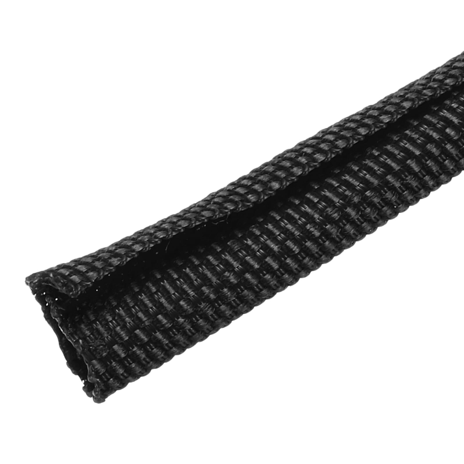 sourcing map Braided Wire Loom, 49ft(15 m) - 1/8"(3mm) Wire Split Braided Cable Management Sleeve Automotive Woven Mesh Split Loom Tubing for Multi-Cable Management, Black