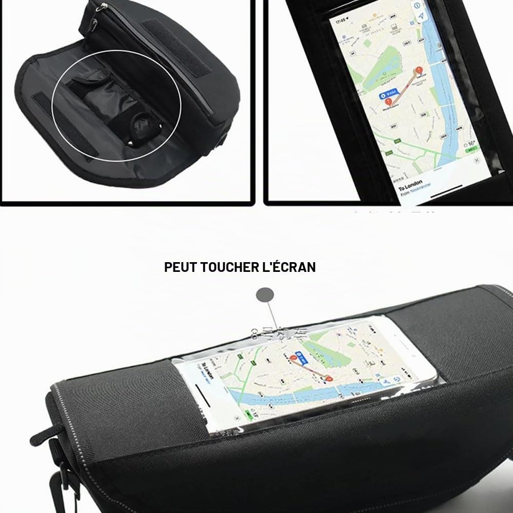 Generico Sac de guidon pour Himalayan 450 HIMALAYAN 450 Sac de voyage pour navigateur de volant de moto Sac de téléphone étanche et antipolver