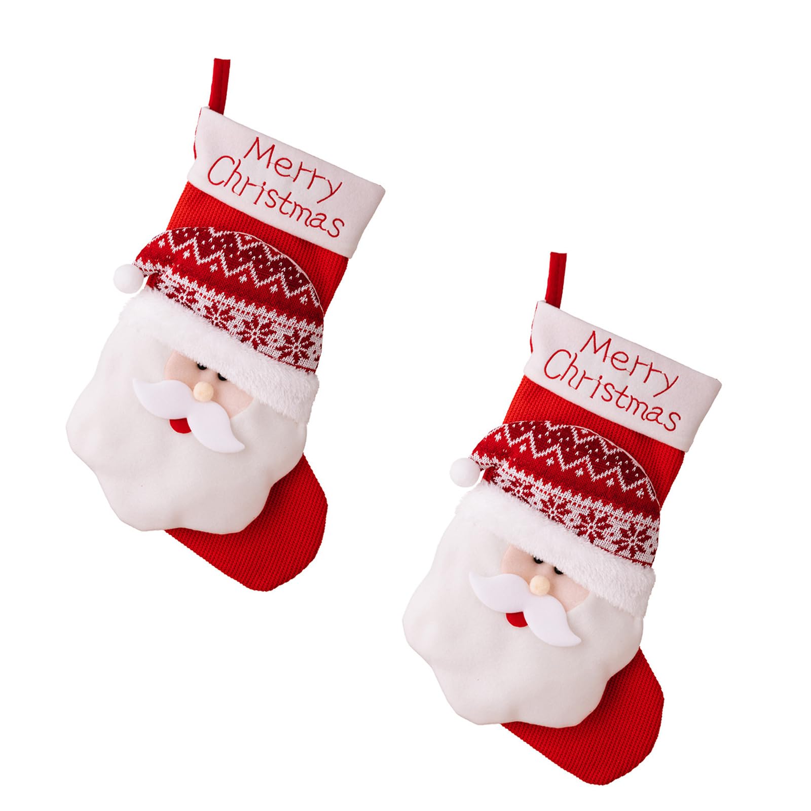 Carotoe A Of 2 Plush Santa/Snowman/Deer Christmas Socks Hanging Gifts Bag For Home Stylish Festives Season Decoration Fireplaces Hanging