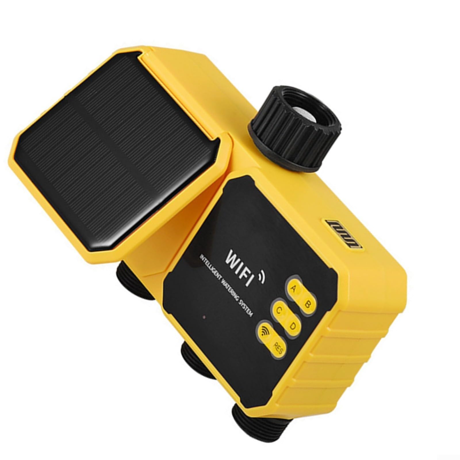 Timer di irrigazione solare con 4 canali indipendenti, regolatore automatico di irrigazione a goccia, IPX5 impermeabile programmabile dispositivo di irrigazione delle piante con USB - Backup