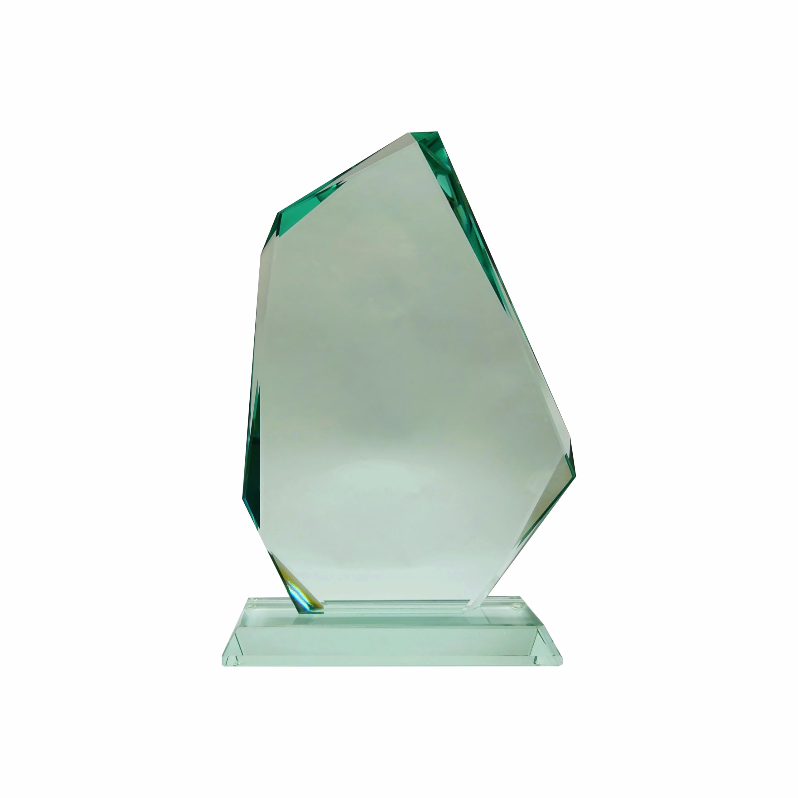 Glaspokal, Glastrophäe, Glasfels aus Jadeglas mit Wunschgravur oder UV-Druck für Jubiläum, Sieger, Turnier