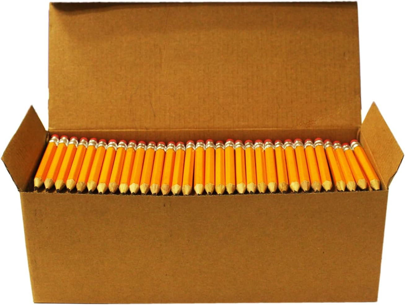 S & E TEACHER'S EDITION 400Pcs Half Pencils with Eraser Tops, Golf Pencil, Classroom, Pew - # 2 HB Pre-Sharpened Hexagon, 400 Count Bulk Pack 400 Pcs