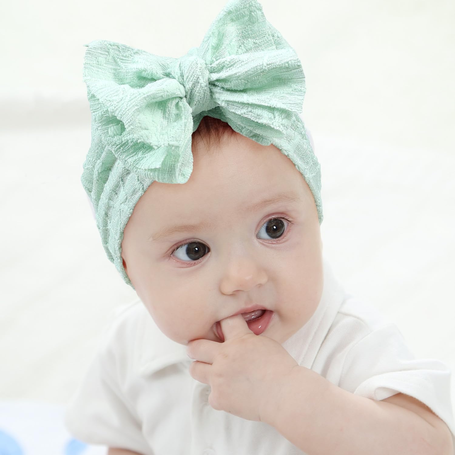 Asufegucd Newborn Baby Turban Hats Infant Turbans Boys Beanie Soft Toddler Cap (Summer Bow)