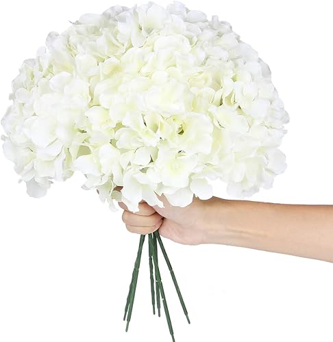 Miniatura 2 de LuLuHouse - Cabezas de hortensias de seda con tallos artificiales a granel de flores para manualidades, centro de mesa de boda, decoración para el