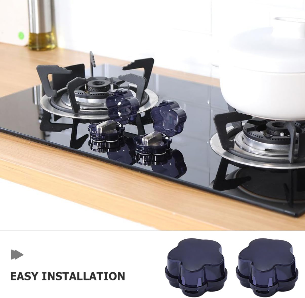 6pcs Gas Covers for Boy Girl Safety High-temperature Resistant Stove Knob Design for Kitchen Appliances Boy Girl Safety Shield Grey