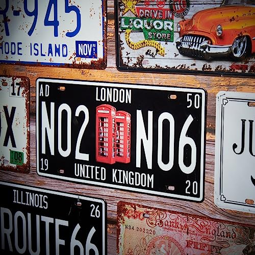 Image of London Telephone Booth Vintage Retro Metal Signs - License Wall Plate, Decorative Car Tag for Cafe, Restaurant, Shop, Home, Hotel, Club, Office, Living Area - Design Plaque