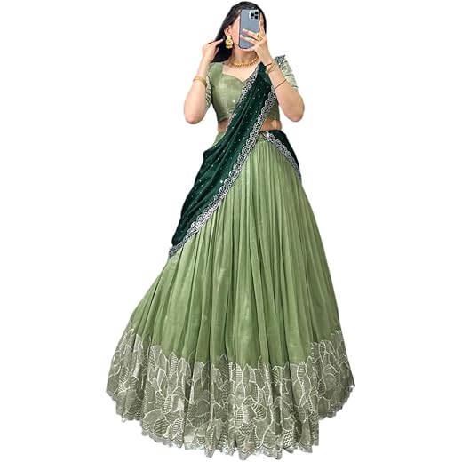 Aika Creation Chiffon Embroidered Lehenga Choli