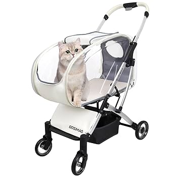 大特価‼️新品未開封‼️ペットカート ペットキャリー 散歩　分離式　散歩　通院　猫 Amazon.co.jp: 透明な色 ペットカート小型犬用 猫カート大型猫用