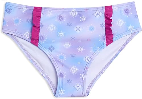 Miniatura 3 de Disney Princess Anna Elsa - Conjunto de traje de baño con parte superior y parte inferior de bikini para niñas pequeñas