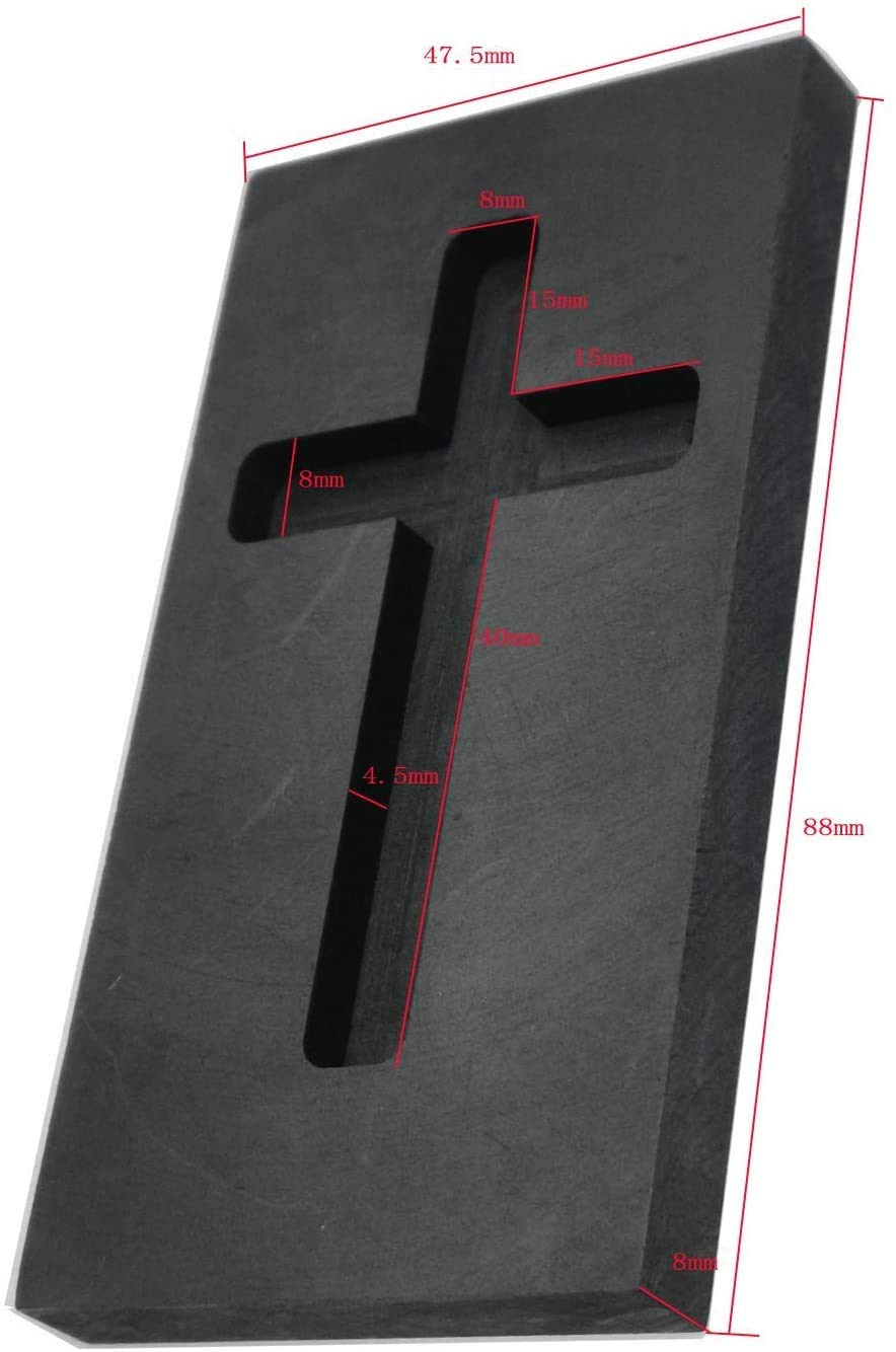 LLF Cross Graphite Mold Casting Ingot Mold Metal Refining Scrap Gold Silver Cross Mold