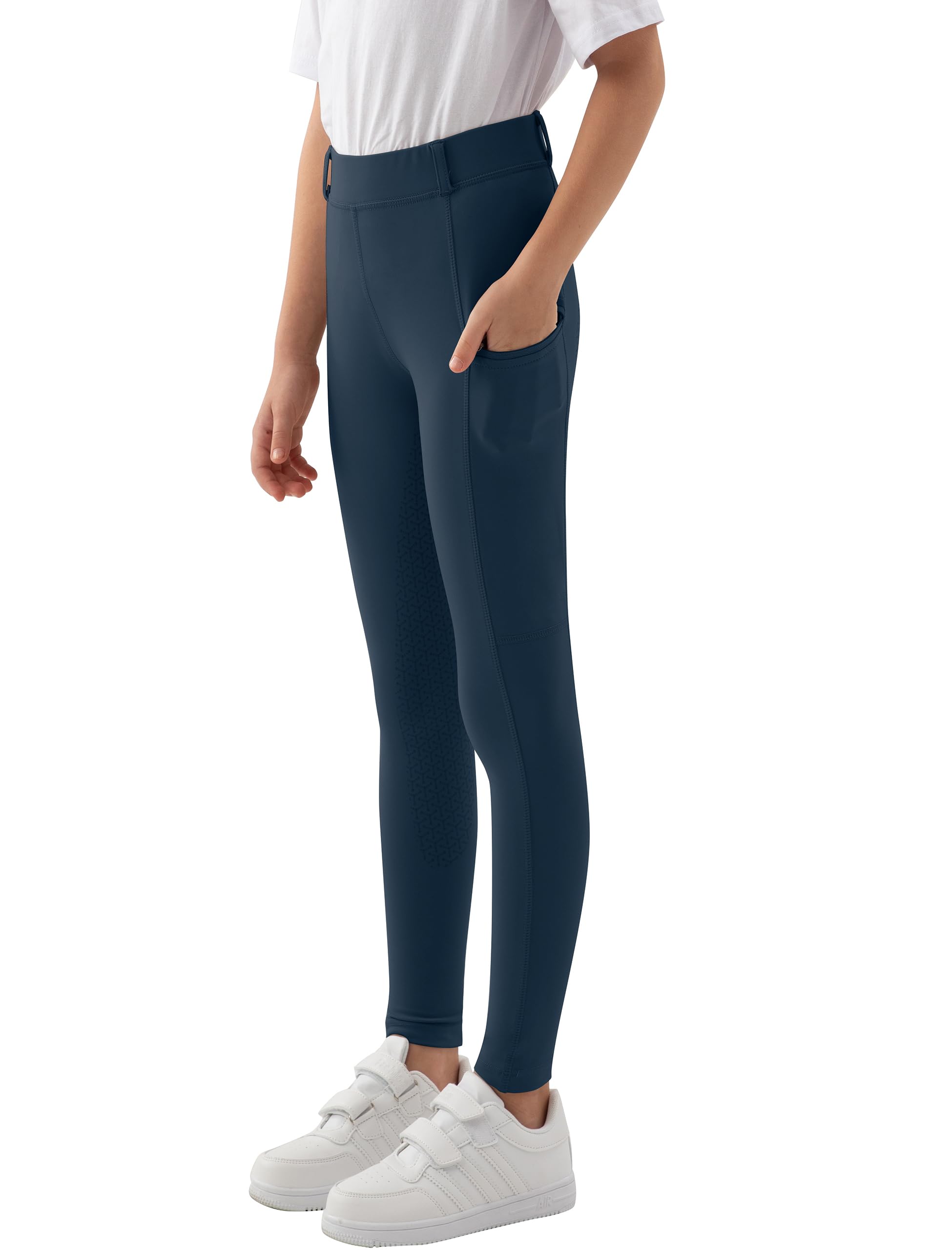 MoFiz Kinder Reithose Mädchen Vollbesatz mit Silikon Kinder Reitleggings mit Reißverschlusstasche