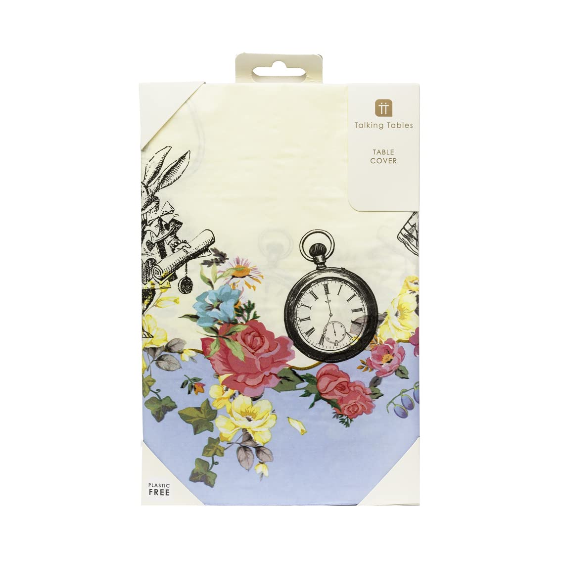 Talking Tables Alice in Wonderland Paper Table Cover | Disposable Tablecloth, Home Recyclable | Supplies for Mad Hatter Tea Party, Birthday, Mother's Day, Baby Shower, 180 x 120 cm