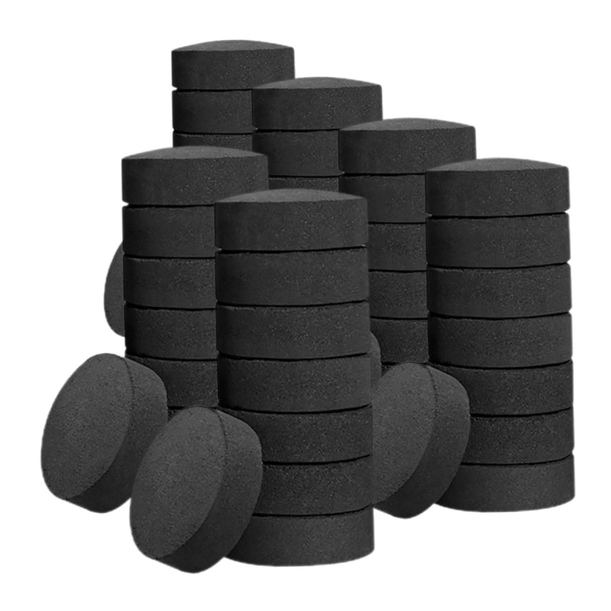 Carbón Vegetal para Barbacoa Al Aire Libre y Estufas, Quemado Rápido 40mm Bolsa 70 Pastillas, Carbón Sin Humo Adecuado para Camping y Hogar, Ligero y Fácil De Transportar